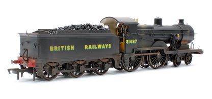 Highly Detailed Deluxe Weathered SECR Maunsell D1 Class BR Black (Sunshine Lettering) 4-4-0 Steam Locomotive No.31487