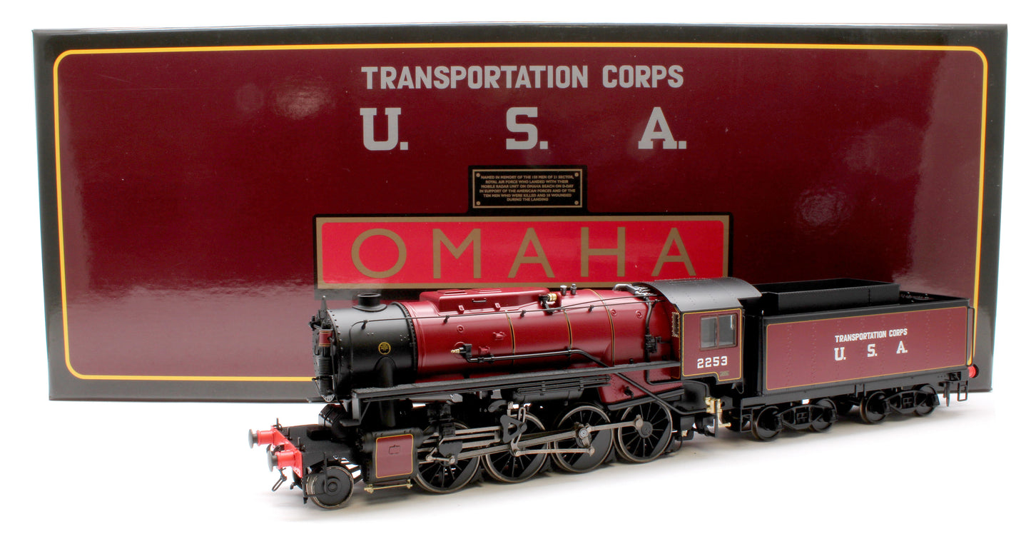 926508 USATC S160 2-8-0 'Omaha' Maroon with Transportation Corps U.S.A on Tender No.2253 (as Preserved) Steam Locomotive - DCC Sound