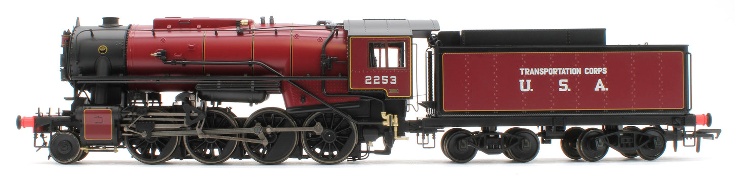 926508 USATC S160 2-8-0 'Omaha' Maroon with Transportation Corps U.S.A on Tender No.2253 (as Preserved) Steam Locomotive - DCC Sound
