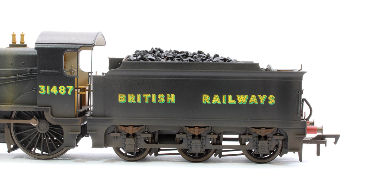 Highly Detailed Deluxe Weathered SECR Maunsell D1 Class BR Black (Sunshine Lettering) 4-4-0 Steam Locomotive No.31487