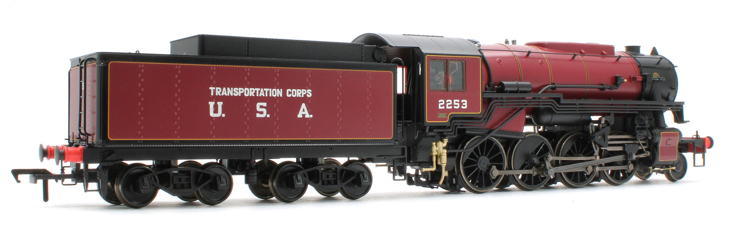 926508 USATC S160 2-8-0 'Omaha' Maroon with Transportation Corps U.S.A on Tender No.2253 (as Preserved) Steam Locomotive - DCC Sound