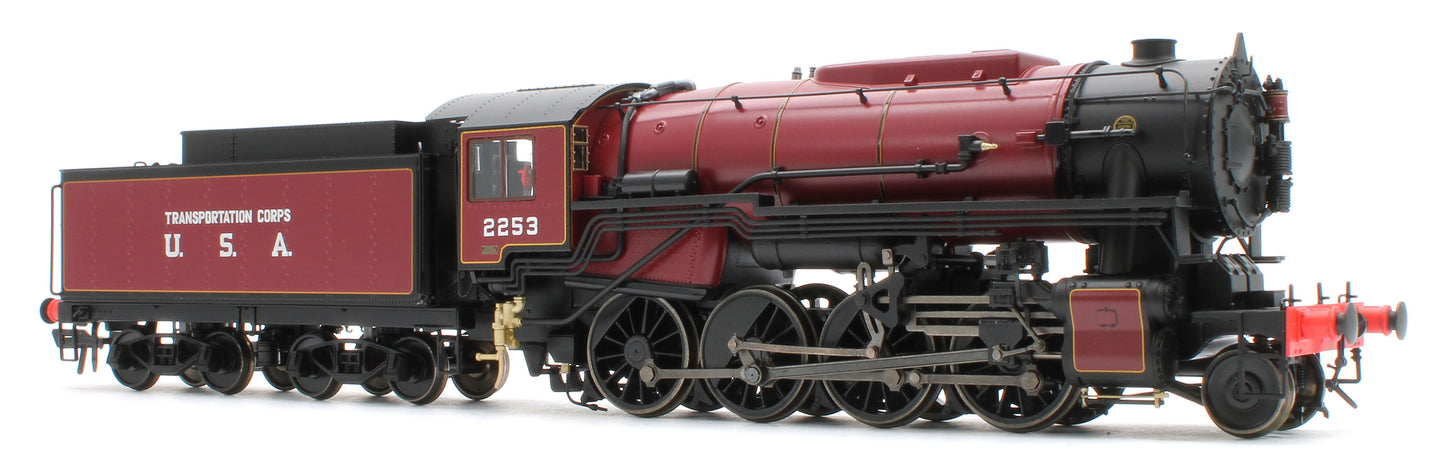 926508 USATC S160 2-8-0 'Omaha' Maroon with Transportation Corps U.S.A on Tender No.2253 (as Preserved) Steam Locomotive - DCC Sound