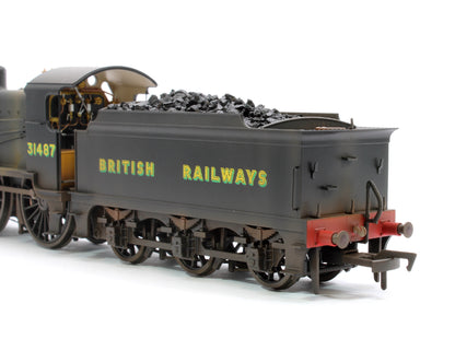 Highly Detailed Deluxe Weathered SECR Maunsell D1 Class BR Black (Sunshine Lettering) 4-4-0 Steam Locomotive No.31487