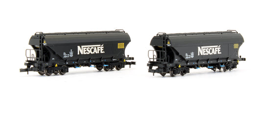 Pre-Owned Set Of 2 SNCF 'Nescafe' High Capacity Covered Hopper Cars