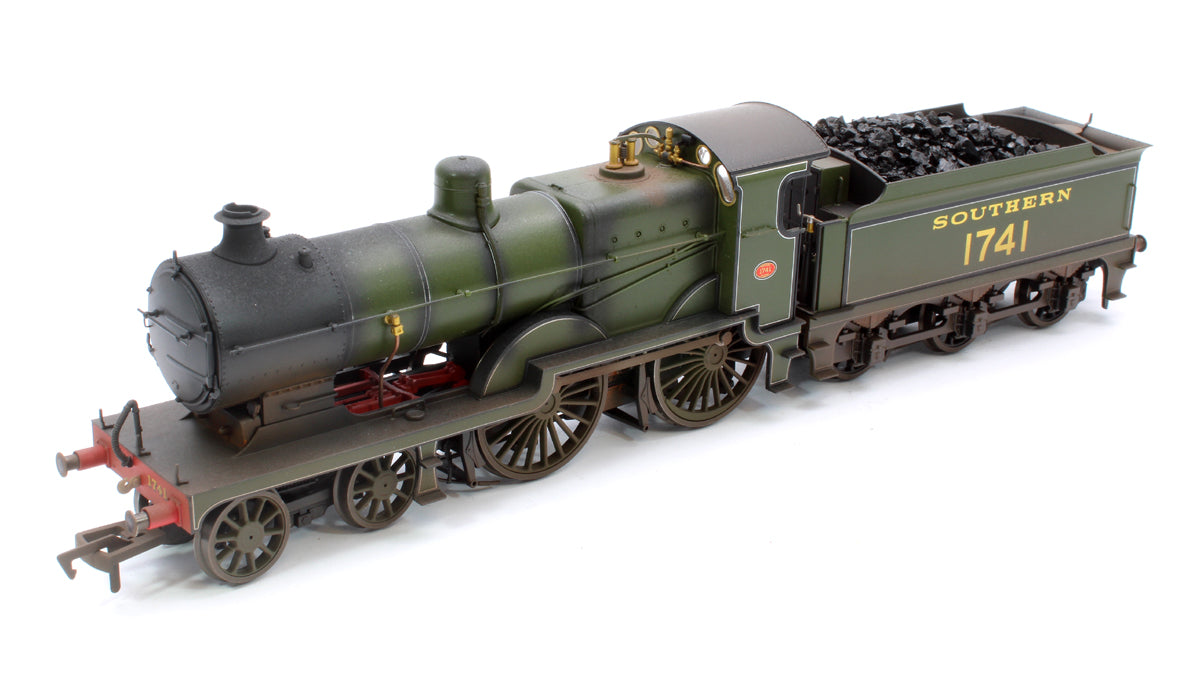 Highly Detailed Deluxe Weathered Maunsell D1 Class Southern SR Maunsell Olive Green 4-4-0 Steam Locomotive (with Top Feed) No.1741