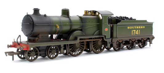 Highly Detailed Deluxe Weathered Maunsell D1 Class Southern SR Maunsell Olive Green 4-4-0 Steam Locomotive (with Top Feed) No.1741