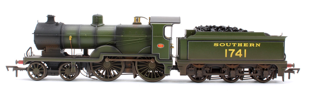 Highly Detailed Deluxe Weathered Maunsell D1 Class Southern SR Maunsell Olive Green 4-4-0 Steam Locomotive (with Top Feed) No.1741