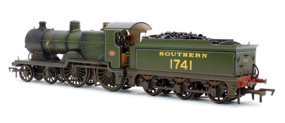 Highly Detailed Deluxe Weathered Maunsell D1 Class Southern SR Maunsell Olive Green 4-4-0 Steam Locomotive (with Top Feed) No.1741