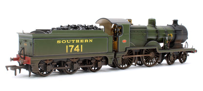 Highly Detailed Deluxe Weathered Maunsell D1 Class Southern SR Maunsell Olive Green 4-4-0 Steam Locomotive (with Top Feed) No.1741