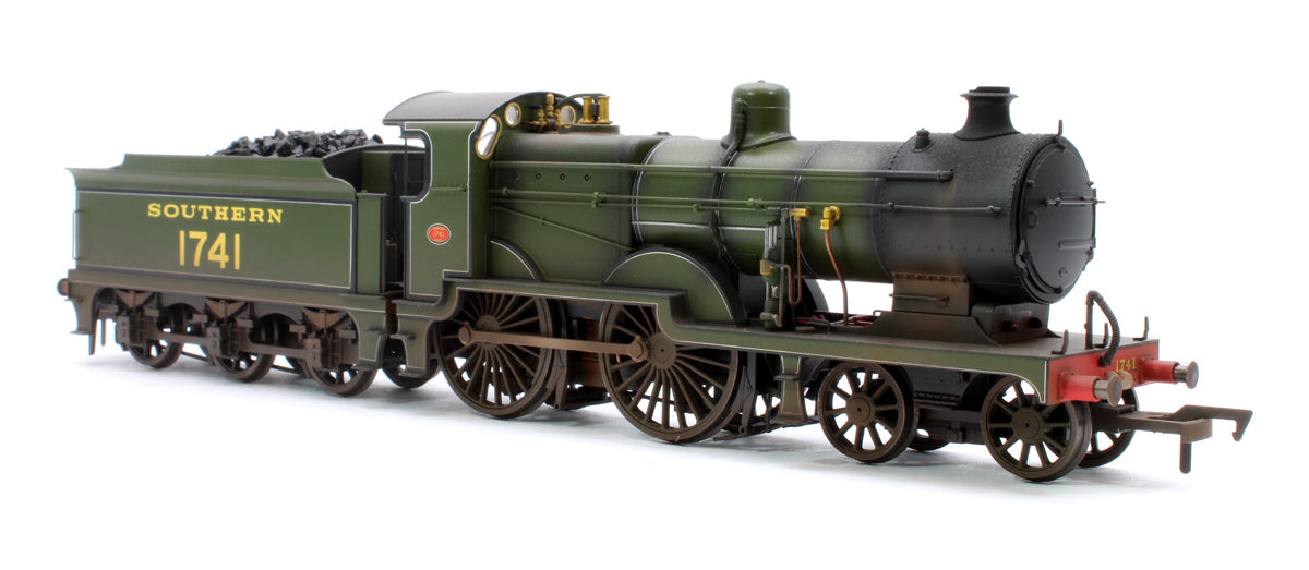 Highly Detailed Deluxe Weathered Maunsell D1 Class Southern SR Maunsell Olive Green 4-4-0 Steam Locomotive (with Top Feed) No.1741