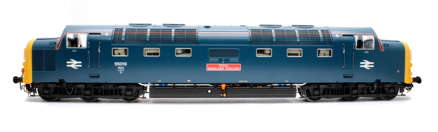 Class 55 Deltic BR Blue 55019 'Royal Highland Fusilier' (Plated headcodes/Headlights) Diesel Locomotive