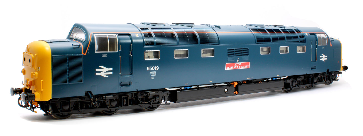 Class 55 Deltic BR Blue 55019 'Royal Highland Fusilier' (Plated headcodes/Headlights) Diesel Locomotive