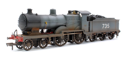 Highly Detailed Deluxe Weathered SECR Maunsell D1 Class SECR Grey 4-4-0 Steam Locomotive No.735