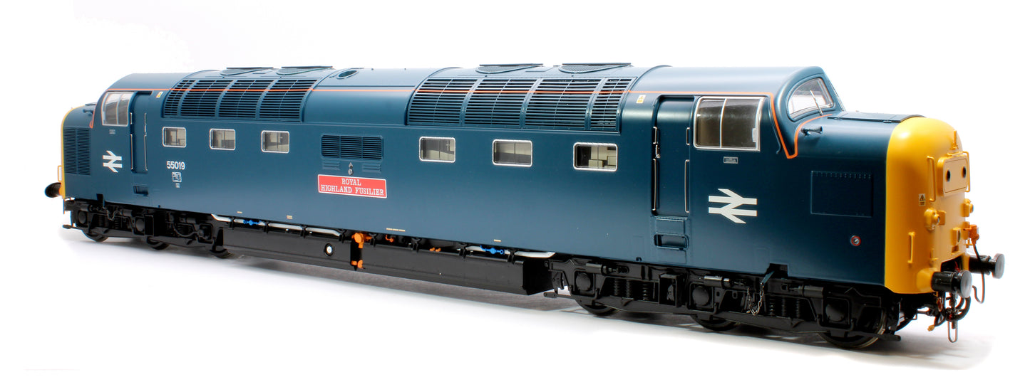 Class 55 Deltic BR Blue 55019 'Royal Highland Fusilier' (Plated headcodes/Headlights) Diesel Locomotive