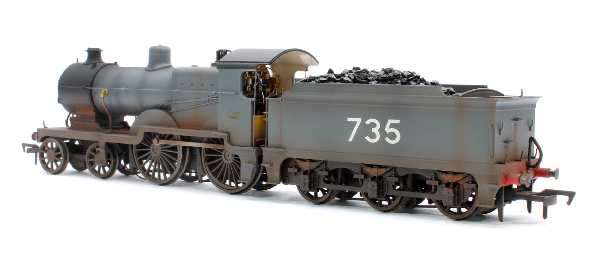 Highly Detailed Deluxe Weathered SECR Maunsell D1 Class SECR Grey 4-4-0 Steam Locomotive No.735