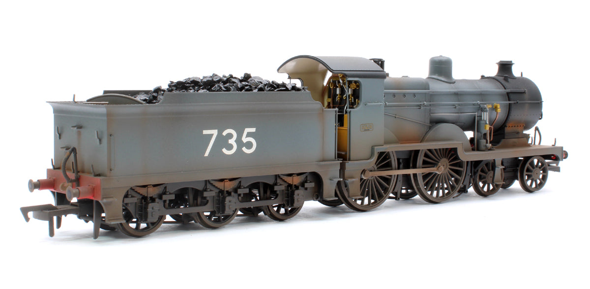 Highly Detailed Deluxe Weathered SECR Maunsell D1 Class SECR Grey 4-4-0 Steam Locomotive No.735