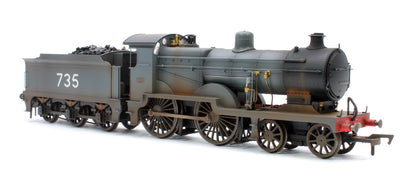 Highly Detailed Deluxe Weathered SECR Maunsell D1 Class SECR Grey 4-4-0 Steam Locomotive No.735