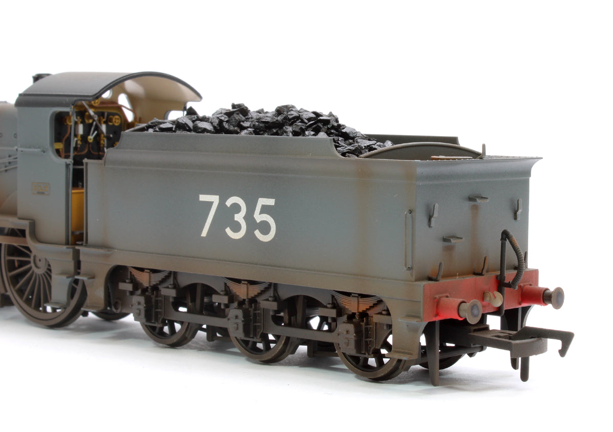 Highly Detailed Deluxe Weathered SECR Maunsell D1 Class SECR Grey 4-4-0 Steam Locomotive No.735