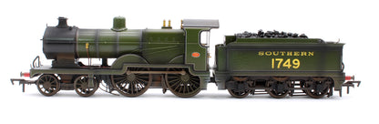 Highly Detailed Deluxe Weathered SECR Maunsell D1 Class Southern SR Maunsell Olive Green 4-4-0 Steam Locomotive No.1749