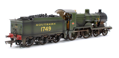 Highly Detailed Deluxe Weathered SECR Maunsell D1 Class Southern SR Maunsell Olive Green 4-4-0 Steam Locomotive No.1749