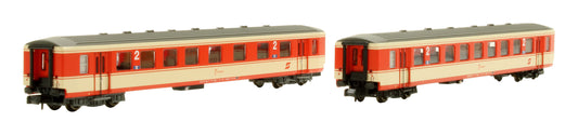 Pre-Owned HN4374 ÖBB 'Jaffa' 2-Unit Set of 2nd Class 'Schlieren' Coaches