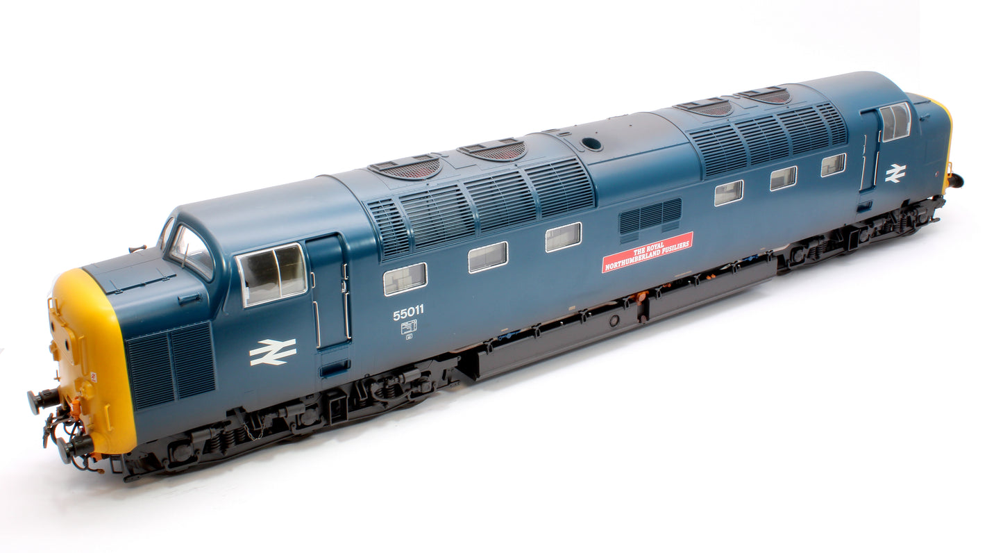 Class 55 Deltic BR Blue 55011 'The Royal Northumberland Fusiliers' Diesel Locomotive - Weathered