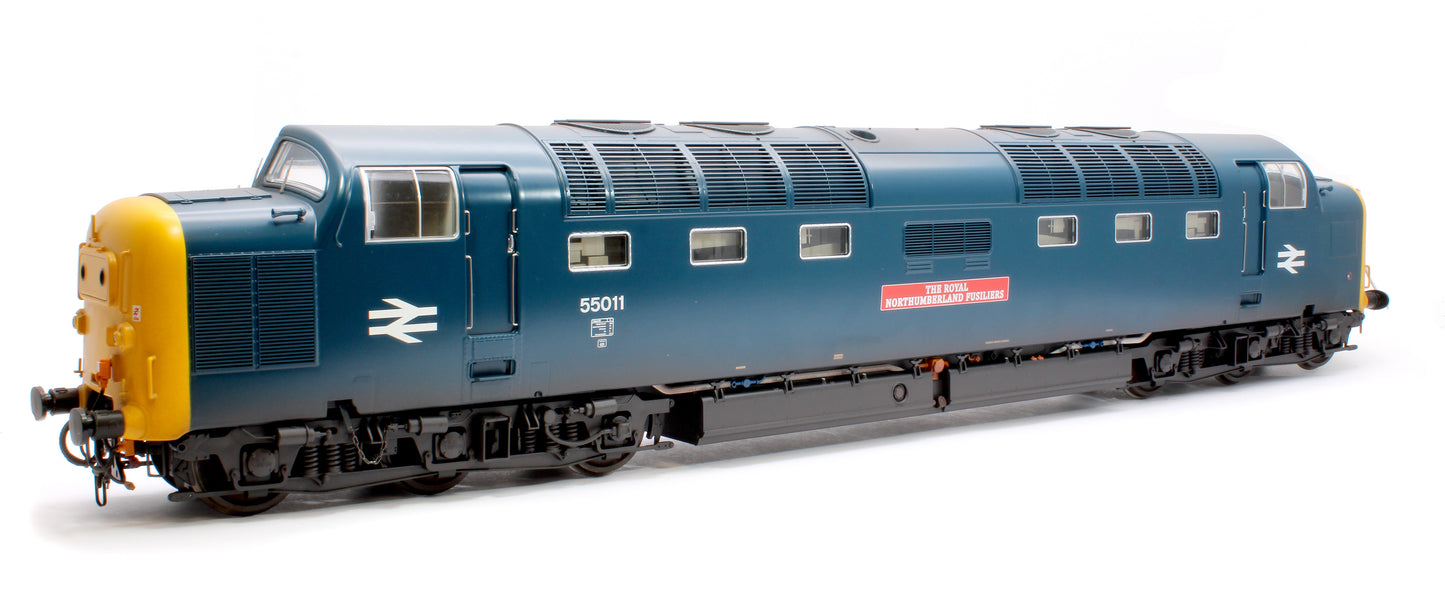 Class 55 Deltic BR Blue 55011 'The Royal Northumberland Fusiliers' Diesel Locomotive - Weathered