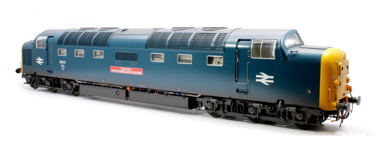 Class 55 Deltic BR Blue 55011 'The Royal Northumberland Fusiliers' Diesel Locomotive - Weathered