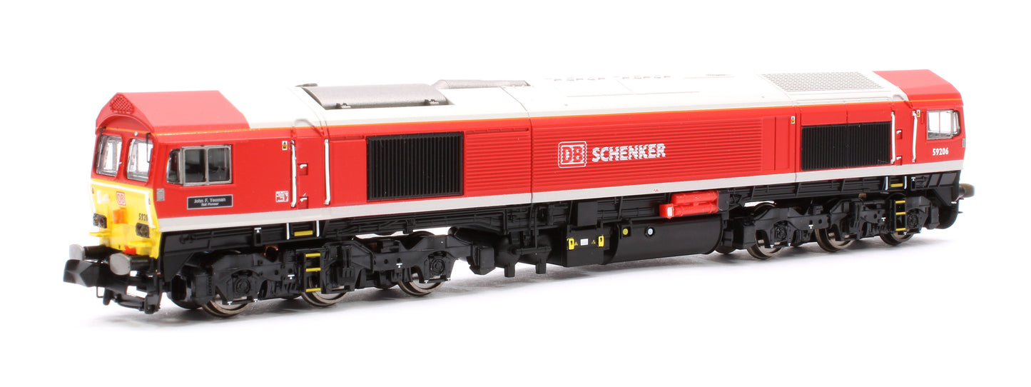 Class 59 #59206 'John F Yeoman' DB Schenker Diesel Locomotive - DCC Sound