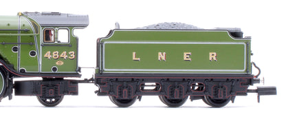 LNER V2 4843 'Kings Own Yorkshire Light Infantry' LNER Lined Green Steam Locomotive - DCC Sound