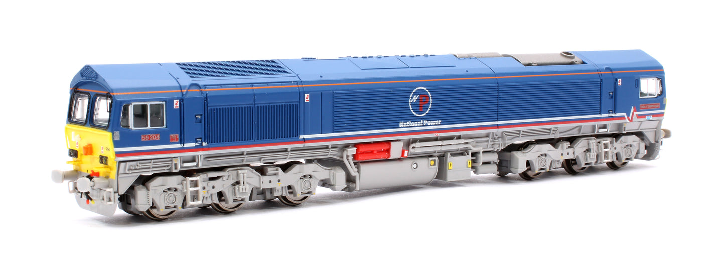 Class 59 #59204 National Power Blue Livery Diesel Locomotive