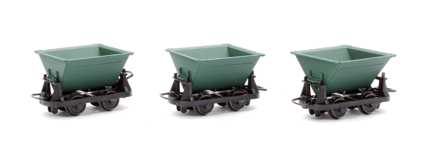 Pack of 3 Hudson "Rugga" V-Skip Wagons - Green