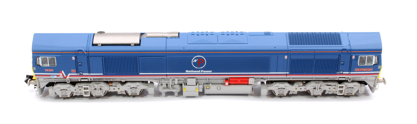 Class 59 #59204 National Power Blue Livery Diesel Locomotive