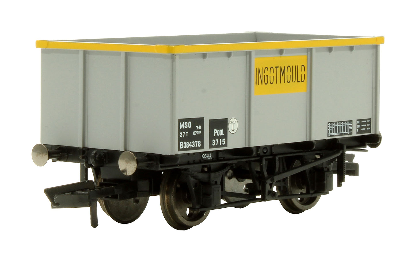 Pre-Owned R6615 BR 27T MSO Steel Tippler BR Grey & Yellow 'INGOTMOULD' No.B384378