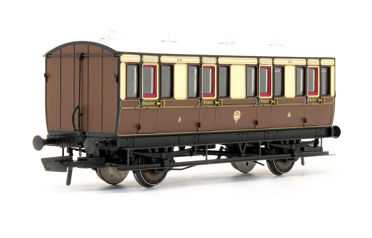 Pre-Owned 4 Wheel Composite (1st/2nd) '96' In GWR Chocolate & Cream - With Working Lighting