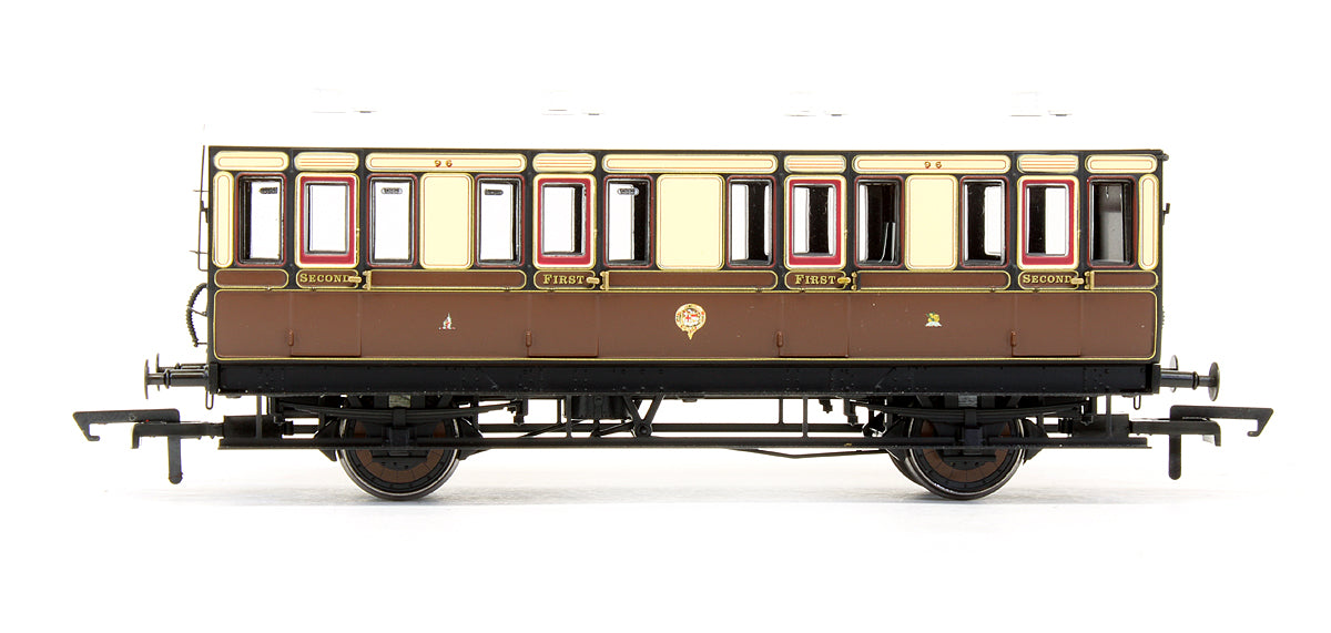 Pre-Owned 4 Wheel Composite (1st/2nd) '96' In GWR Chocolate & Cream - With Working Lighting