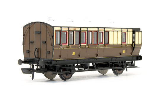 Pre-Owned 4 Wheel Brake 3rd '197' In GWR Chocolate & Cream - With Working Lighting
