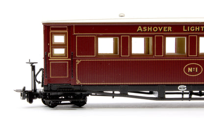 Bogie Coach in Ashover Railway Crimson livery No.1