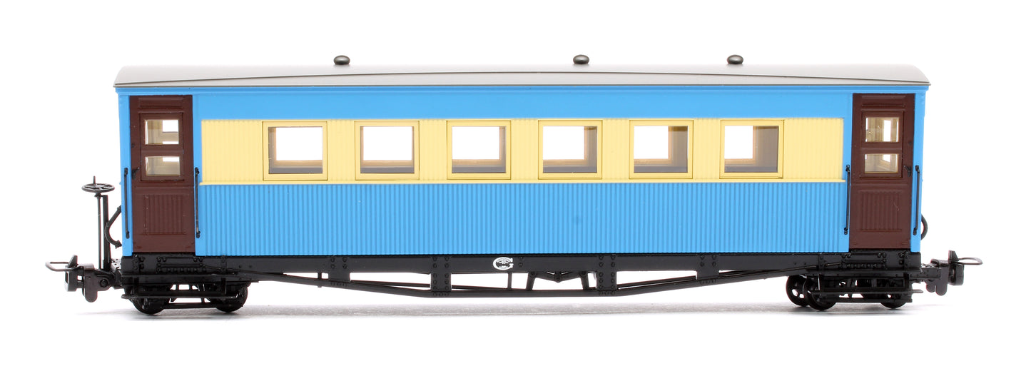 Bogie Coach in Lincolnshire Coast Light Railway Blue & Cream livery