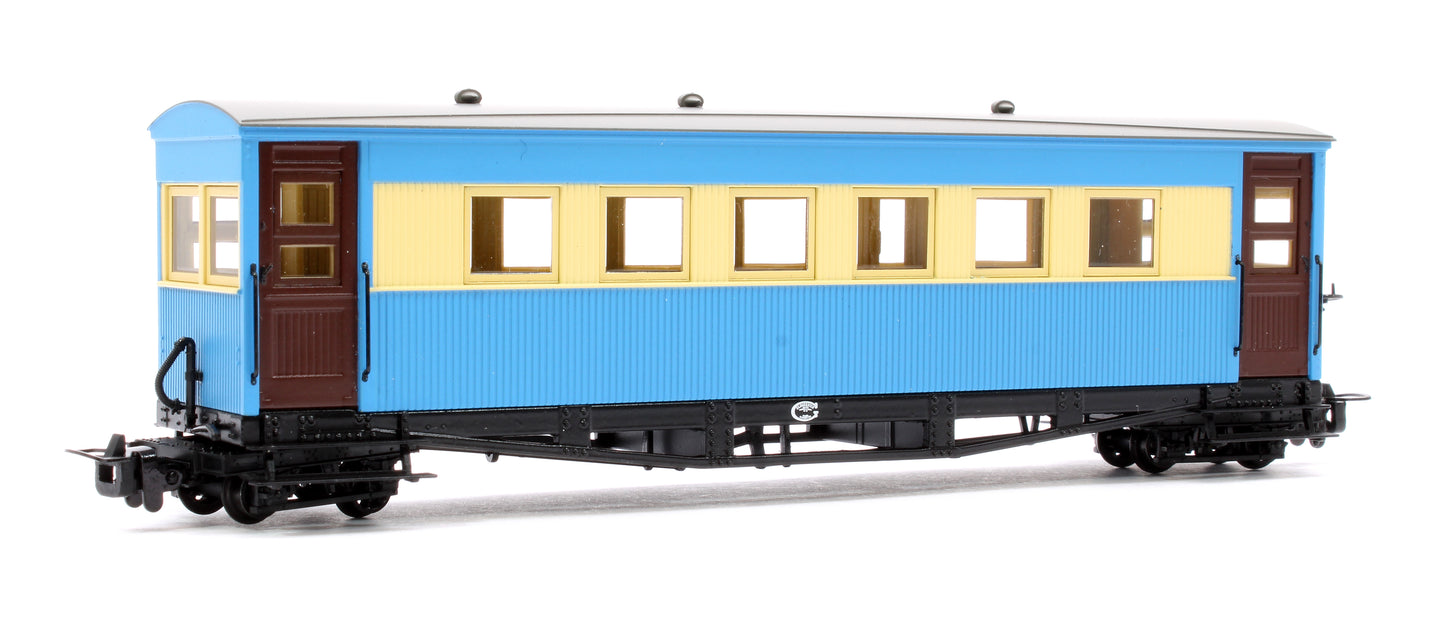 Bogie Coach in Lincolnshire Coast Light Railway Blue & Cream livery