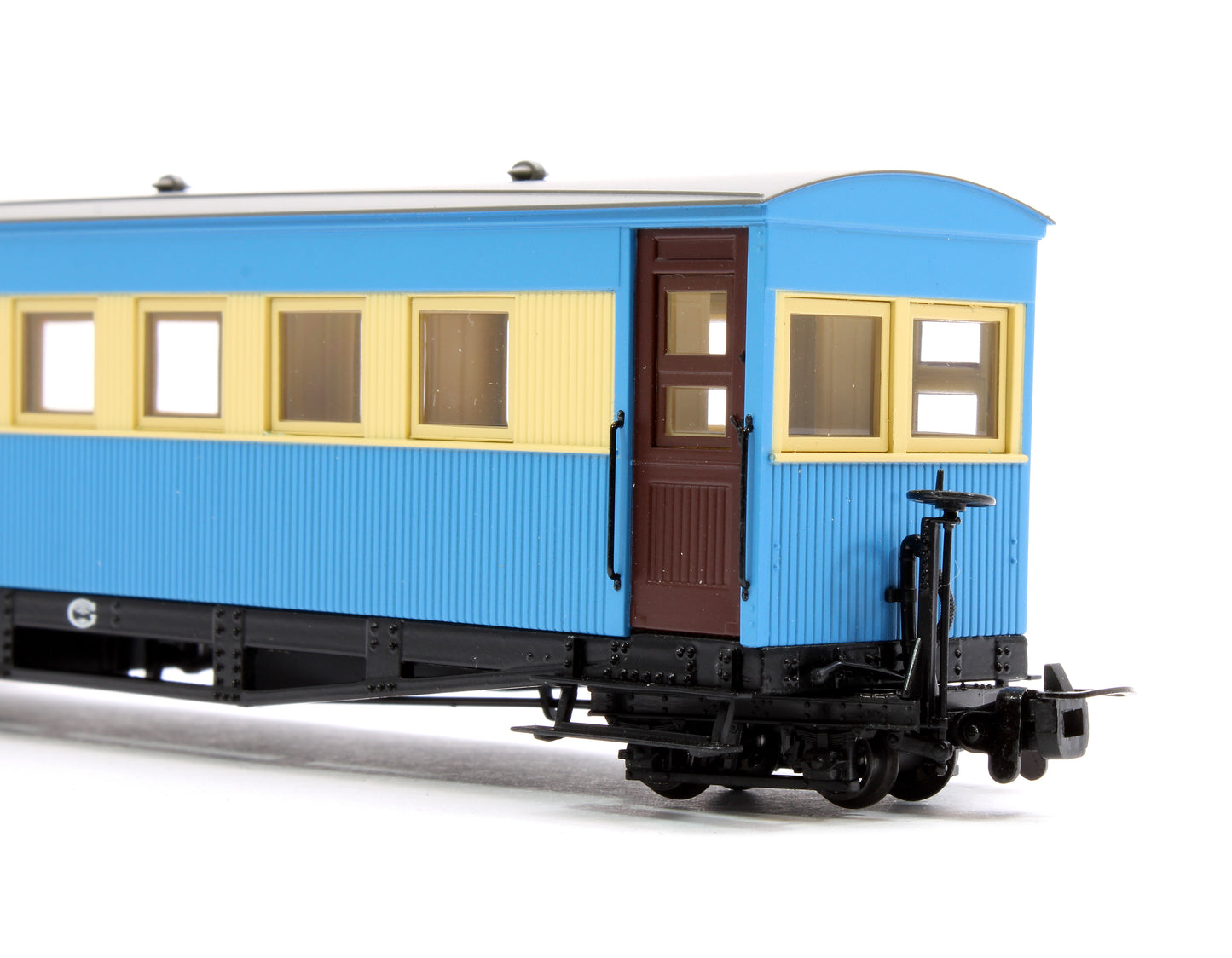 Bogie Coach in Lincolnshire Coast Light Railway Blue & Cream livery