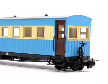 Bogie Coach in Lincolnshire Coast Light Railway Blue & Cream livery