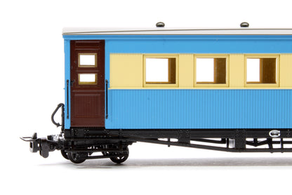 Bogie Coach in Lincolnshire Coast Light Railway Blue & Cream livery