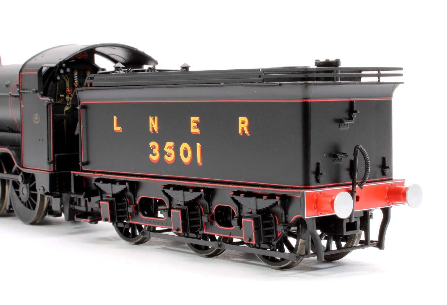 Class O2/2 'Tango' LNER Lined Black No. 3501 with low running plate, GN cab and tender