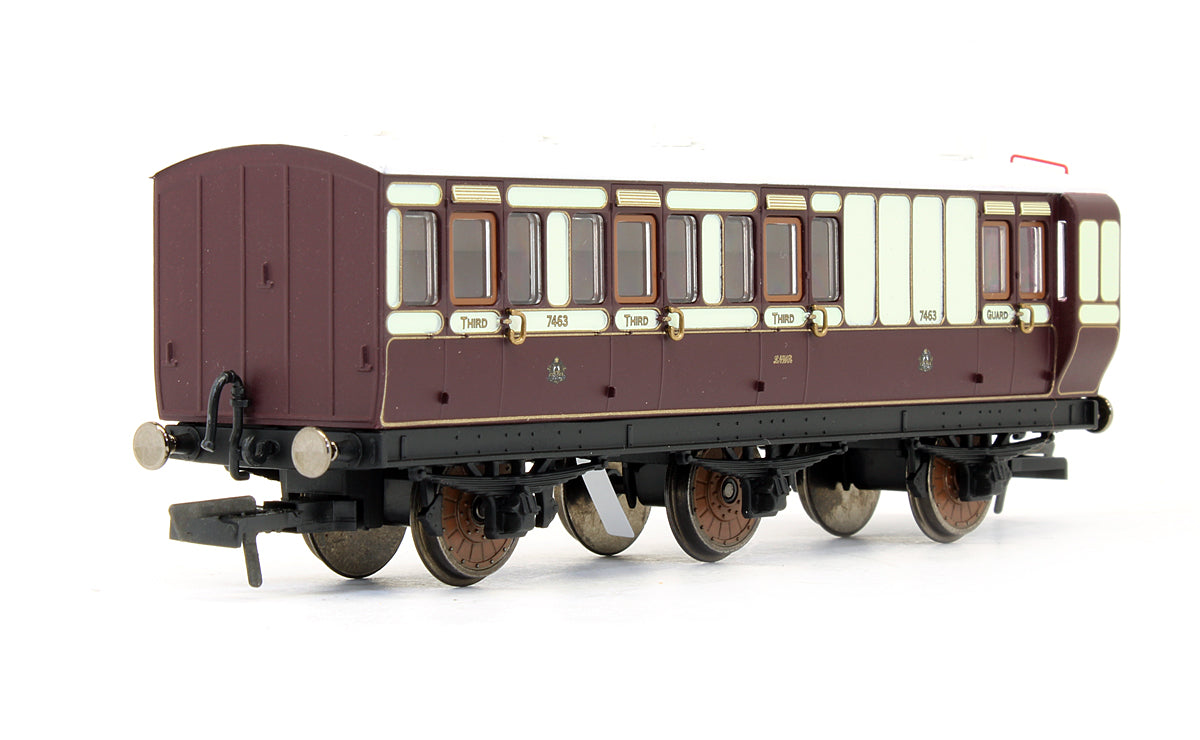 Pre-Owned LNWR 6 Wheel Brake 3rd Class Coach No.7463 - With Lights