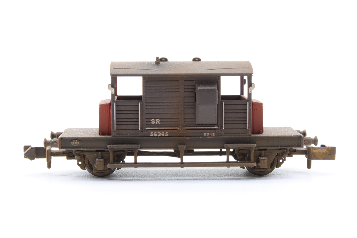 Pre-Owned SR Pill Box Brake Van SR Brown Grey Roof - Custom Weathered