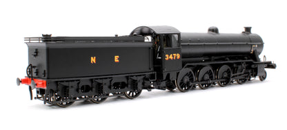 LNER wartime black 02/4 No. 3479 (LNER cab with GN tender)