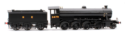 LNER wartime black 02/4 No. 3479 (LNER cab with GN tender)