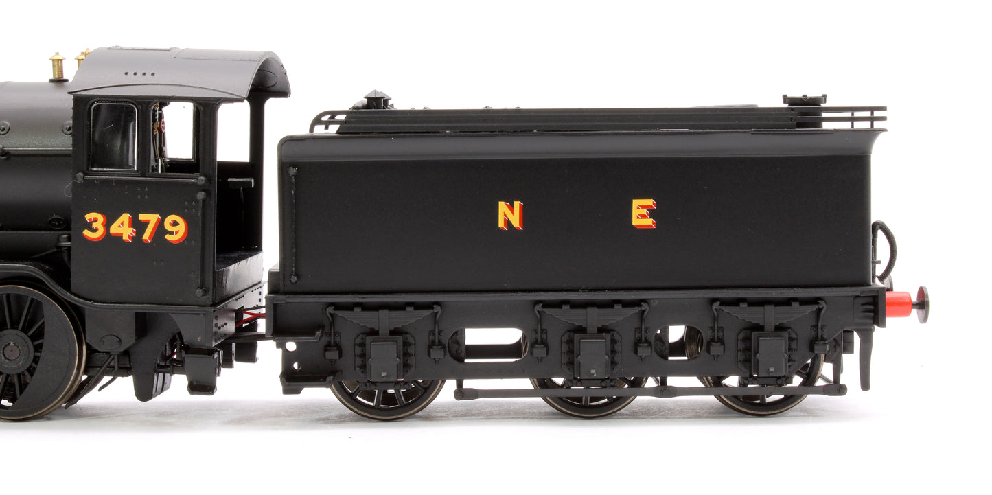 LNER wartime black 02/4 No. 3479 (LNER cab with GN tender)