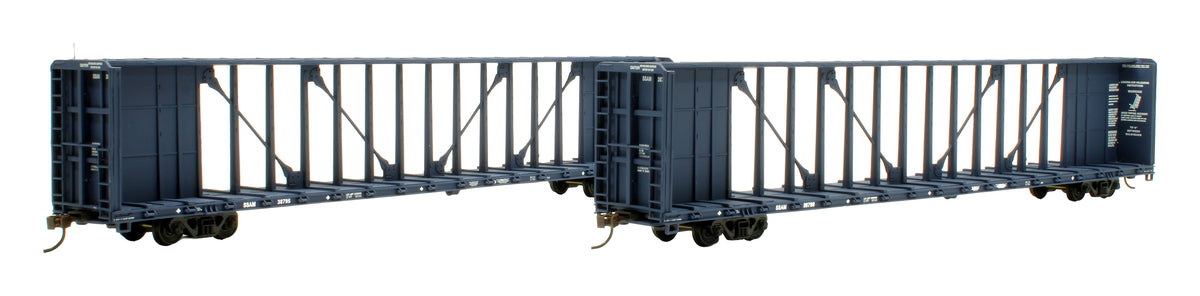 Pre-Owned 932-24129 72' Centerbeam Flat Car SSAM/WC Blue - 2-Pack